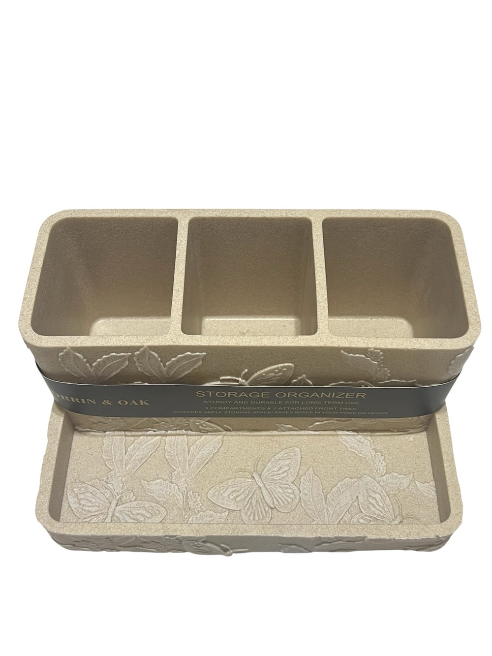 Cream Floral Makeup Organizer - Picture 2 of 5